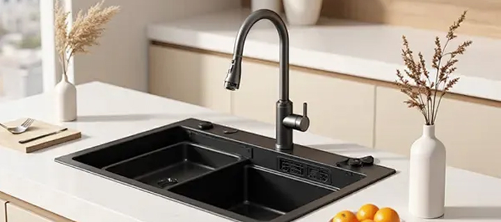 Modern kitchen with Castel Spain faucets