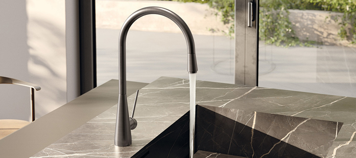 Commercial restroom with Castel Spain faucets